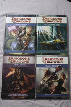 Dungeons & Dragons 4E Lot – Player’s Handbook 2 & 3, Martial Power, Adventurer’s Vault