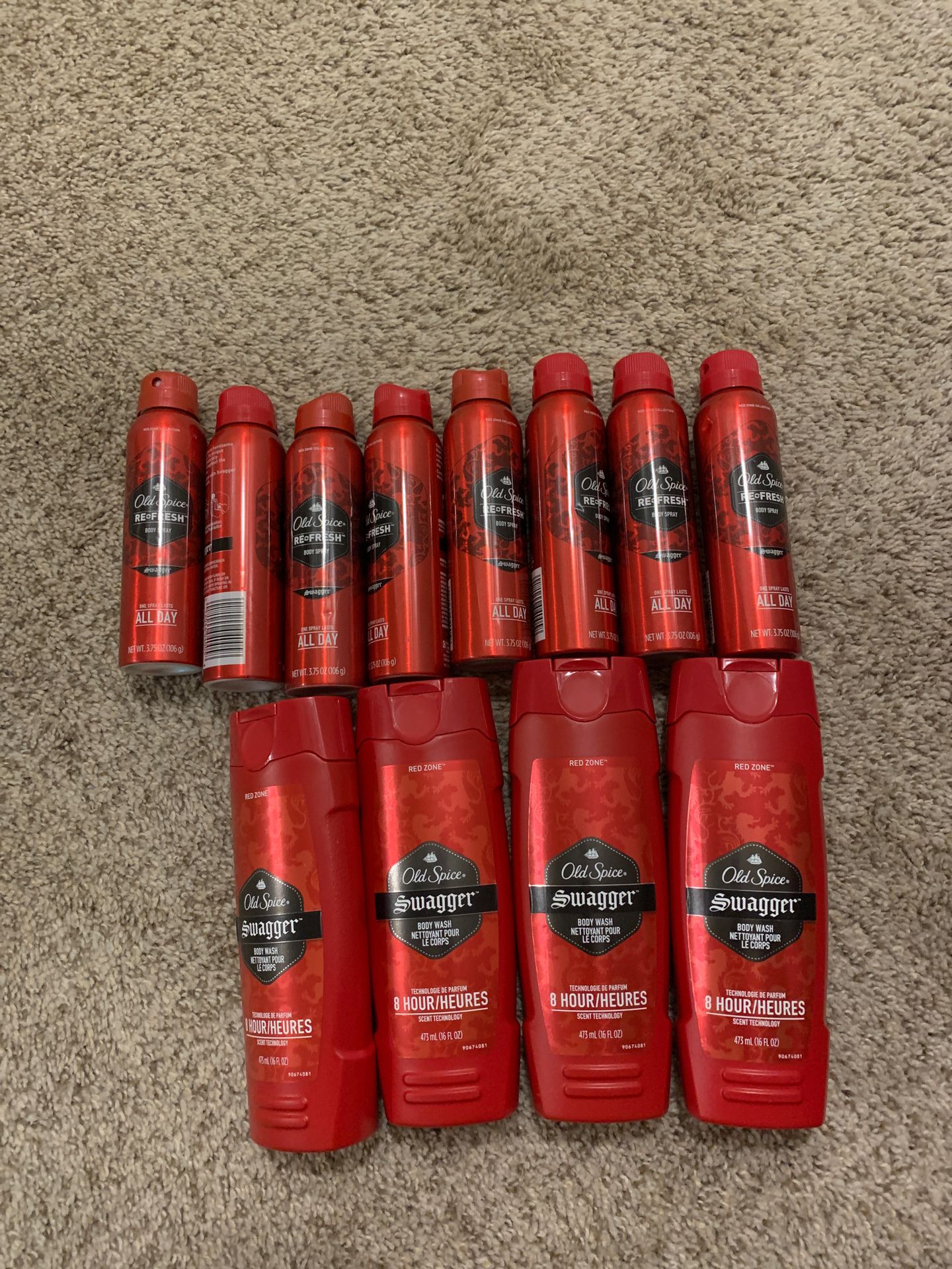 Old Spice Swagger (Set of 8 body spray & 4 body wash)