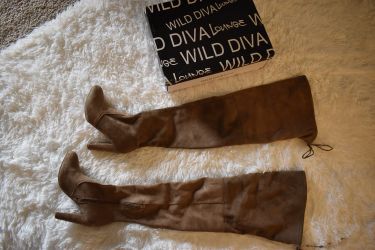 Brown Thigh-High Boots