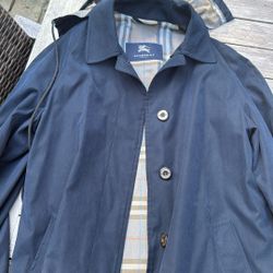 Blue Burberry rain Coat