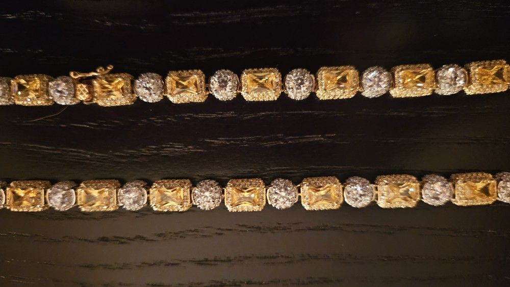 Yellow And Clear Stone Necklace