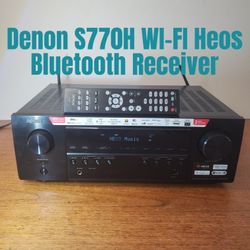 Denon AVR S770H  7.2 Channel HomeTheater 8K Receiver Bluetooth AVR With eARC Remote Wi-Fi Heos Apple Airplay Phono