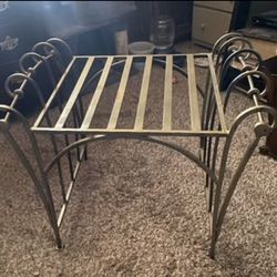 Vintage Like New Heavy, Sturdy Gold Wrought Iron French Vanity Stool