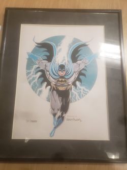 Vintage Batman Pat Broderick Autographed Limited Print.