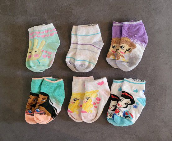 Assorted Six (6) Pairs Age 1-2 Years Disney Peppa Socks