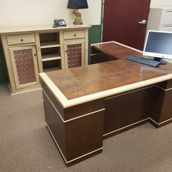 Desk Credenza and 2 Chairs