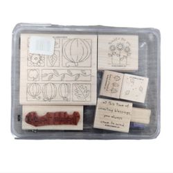 Stampin Up Thoroughly Thankful Wooden Rubber Stamps