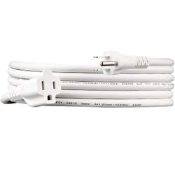 Extension Cord, 10 Ft, 3-Prong,  13 Amps, 125V, White