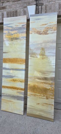 Large Modern Abstract Wall Art Set (2 Pieces) – Excellent Condition