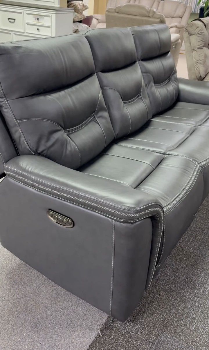 3-seat Leather Sectional - Power Recliner