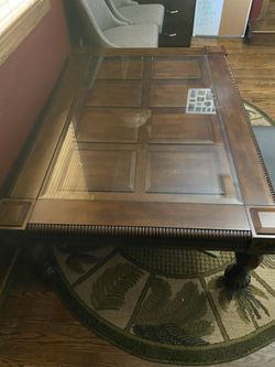 Wood & Glass Living Room Table 