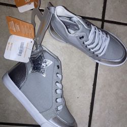 Gymboree Sneakers High Top Kid Shoes Silver Color