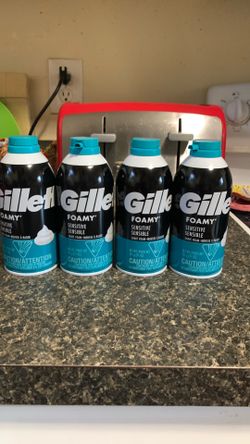 Gillette Foamy “Sensitive “ Shaving Cream-4 Items!($11,76+ Value)