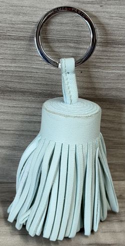 HermèS Carmen Leather Tassel Key Ring Vert Fizz Stainless Steel Hardware (PO1027022)
