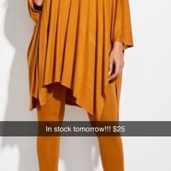 Tunic and leggings set available in honey color and olive green