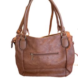 Chestnut Brown Faux Leather Bag