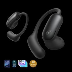 Soundcore AeroFit 2 Pro - Matte Black - 2026 Dual-Form Hybrid - Open-Ear & ANC - Hi-Res LDAC