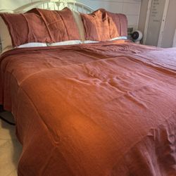 Casaluna 100 Percent Hemp Zippered King Duvet Cover With Two Pillow Shams