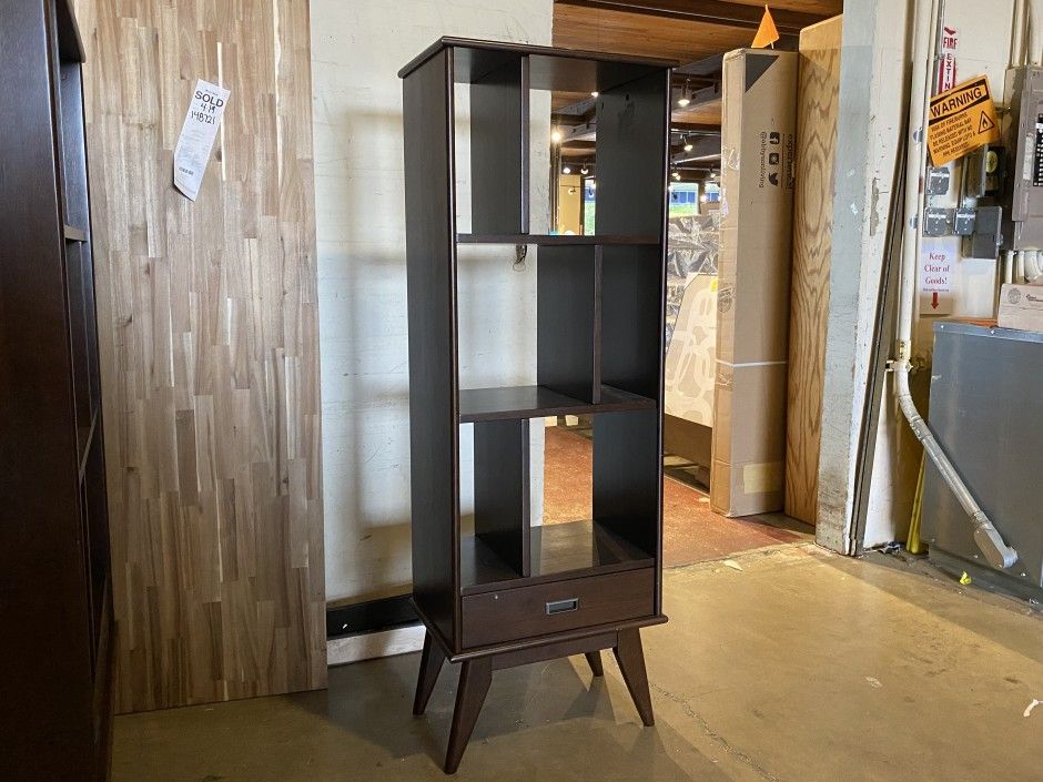 SIMPLI HOME Draper Bookcase in Auburn Brown