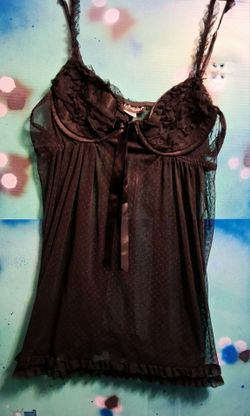 Black Sheer Ruffle Babydoll Chemise