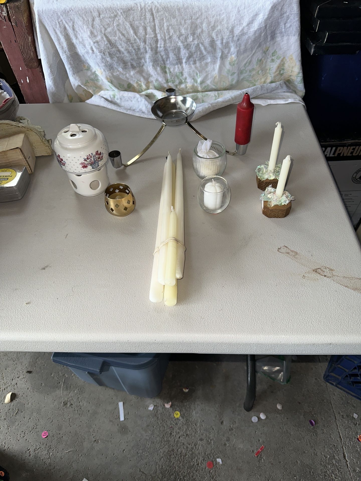 Various Candles with Holder and Potpourri Press
