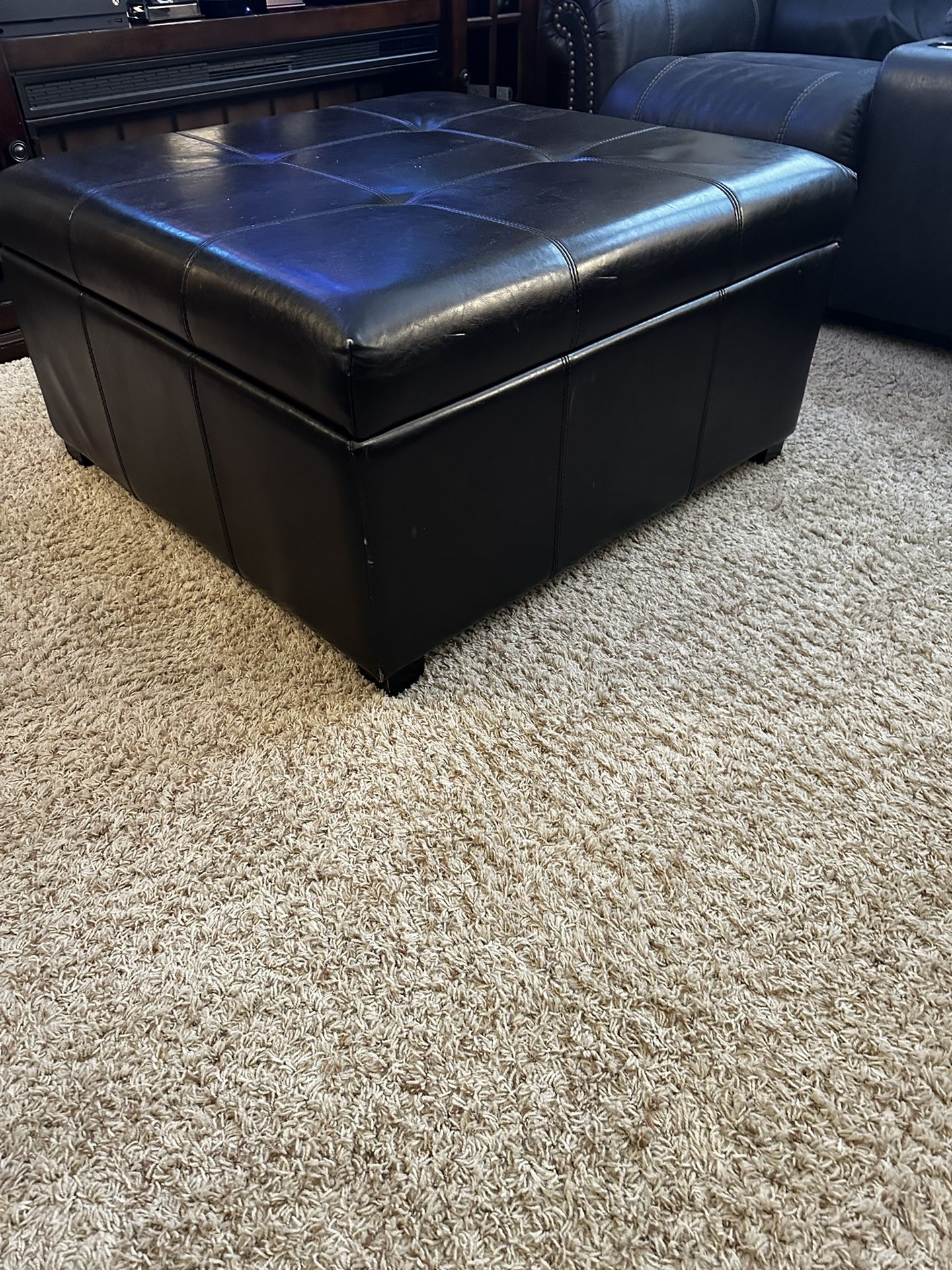 Leather Ottoman With Storage