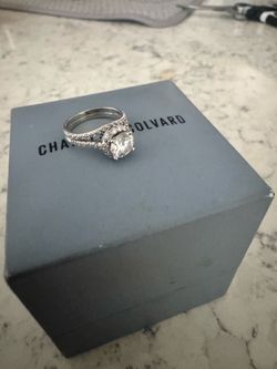 Engagement and wedding band moissanite (1.33ct) size 4
