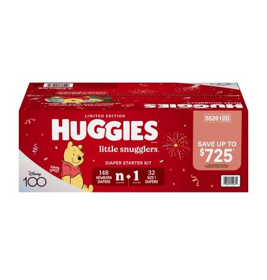 Huggies Little Snugglers Diapers Combo Pack, New Born 148ct, Size 1 32ct