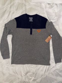 Men True Religion Henley Long Sleeve  Size large