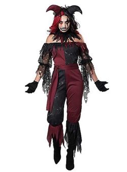 PSYCHO JESTER 4PC ADULT COSTUME SIZE LARGE (10-12) 🌟NWT🌟