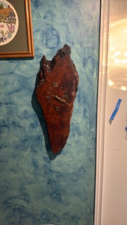 Clock On Burl Wood