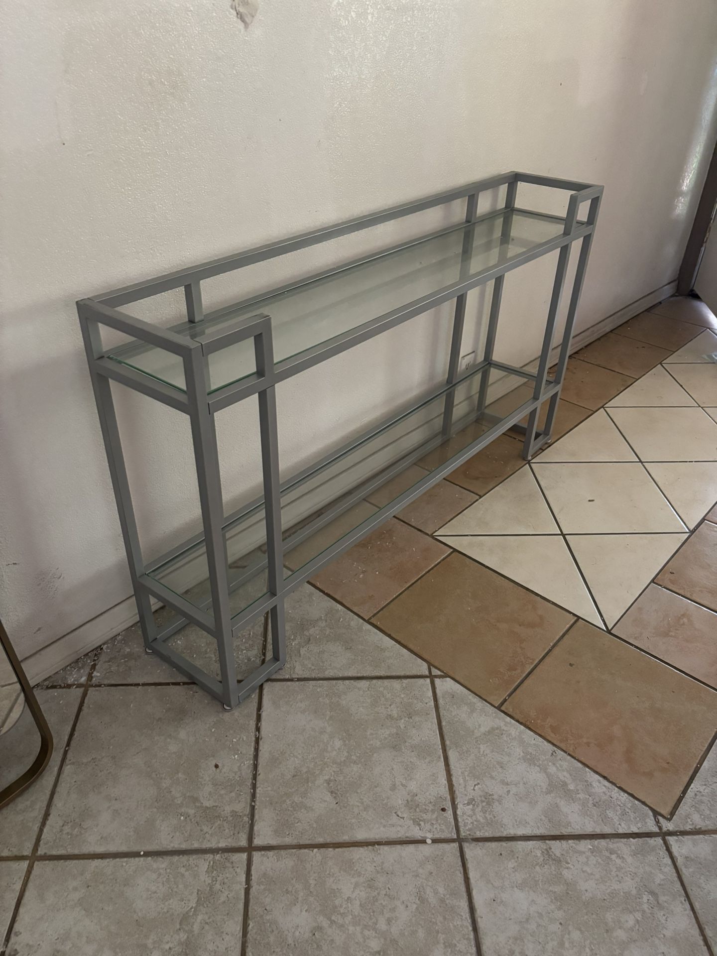 Glass and Metal Console Table
