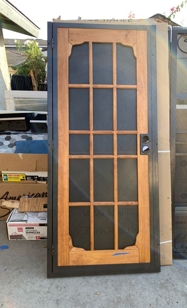 New wood & steel security screen door for Sale in Pico Rivera