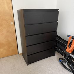 IKEA Black Dresser 6 Drawers 