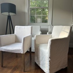 restoration hardware slip covered chairs 