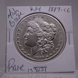 1889 CC Morgan Silver Dollar Uncertified KEY Date Rare US Coin
