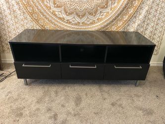 Solid Wood Black Entertainment Center – 60”