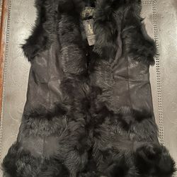 Leather Vest With Fur 