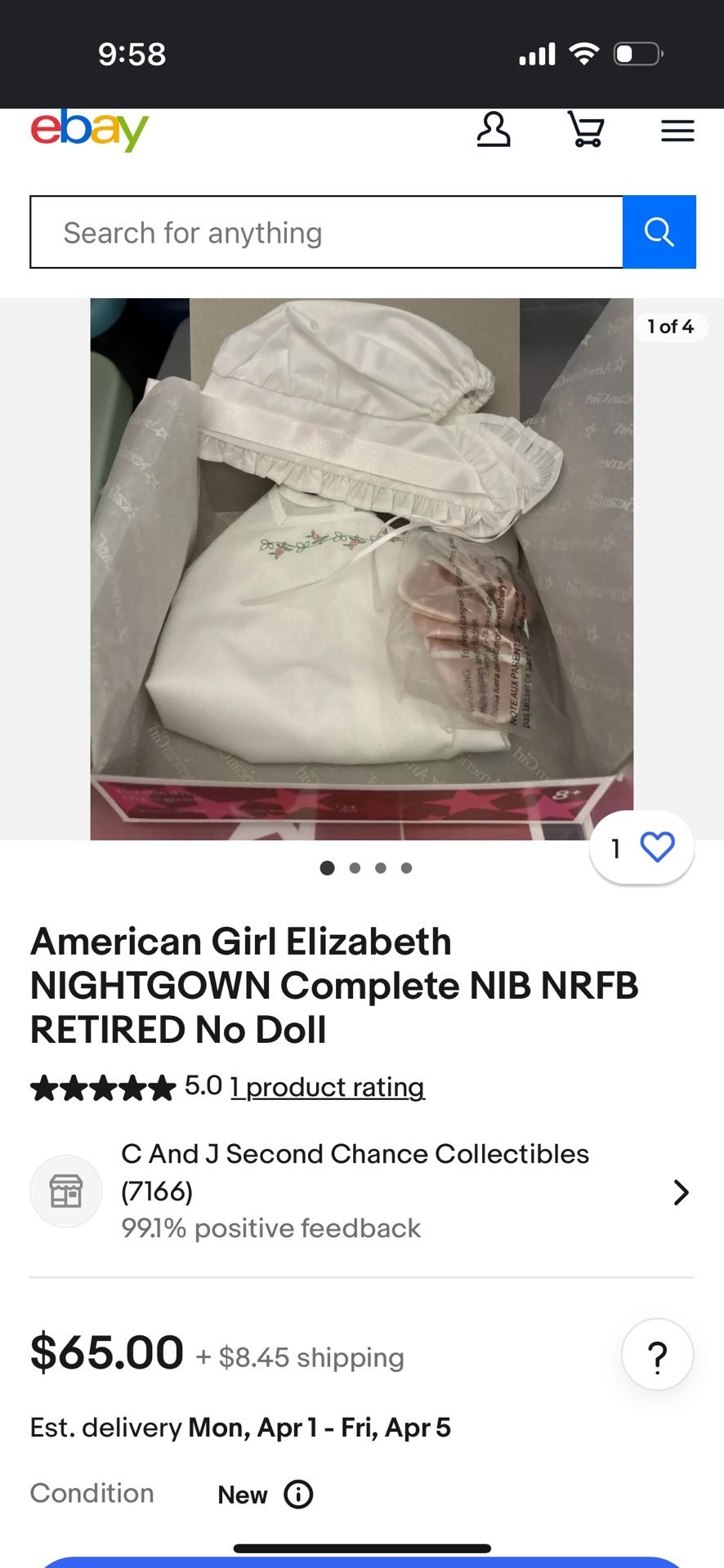 American Girl Doll Night Gown