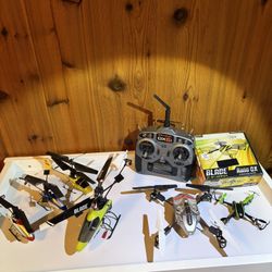 Blade RC Helicopter & Quadcopter Lot – Spektrum DX6i, 120SR, mSR, mSRX, mCX, mQX, Nano QX + Batteries, Chargers & Spare Parts