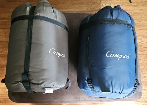 2 Campsod Sleeping Bags (Gray & Blue) Adult Size