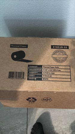 (32 rollos) Rollos de recibos de papel térmico de 3 1/8 x 230 pulgadas, se adapta a todas las impresoras Clover POS Cash Register, Star Micronics SCP7