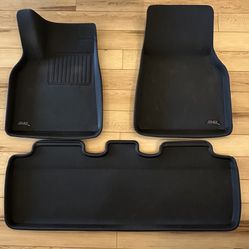 Tesla Model Y 3D MAXpider Custom Fit Kagu Floor Mats - Full Set