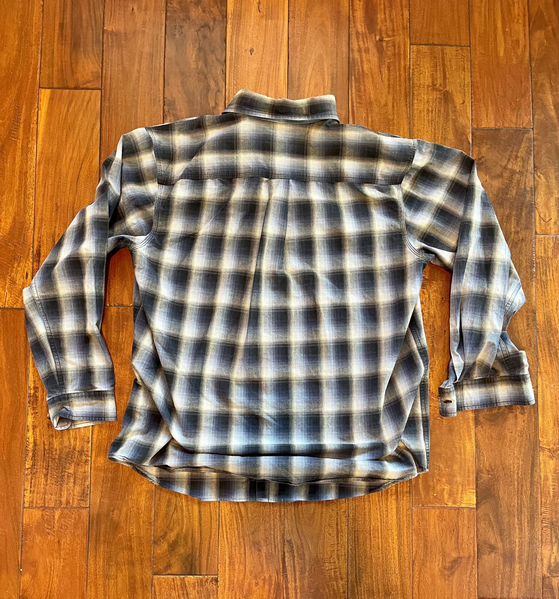 Men's Carhartt Blue Plaid Button Up Shirt XL