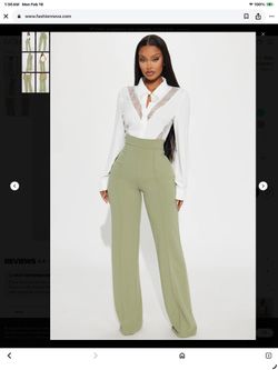 Ladies Size 2X  (US 16-18) High Waist, Wide Leg Dress Pants