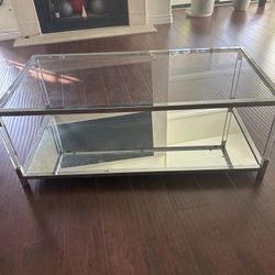 Glass Coffee Table With Chrome Frame