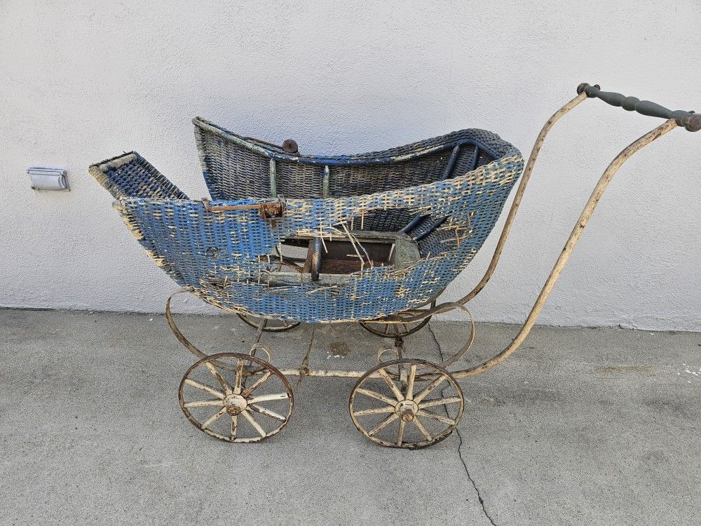Antique Wicker Stroller