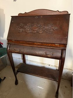 Antique secretary desk and chair