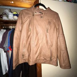 Used Urban Republic Faux Leather Jacket Brown, Size Small