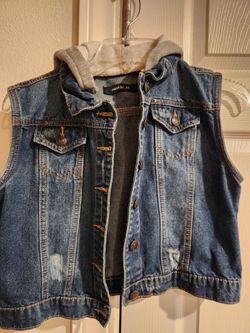 Girls Hooded jeans vest